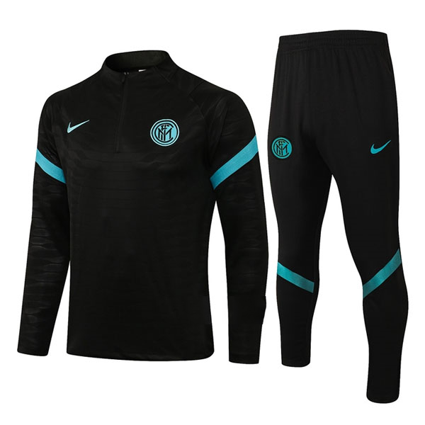 Trainingsanzüge Sudadera Inter Milan 2021-2022 Schwarz Günstige Fußballtrikots